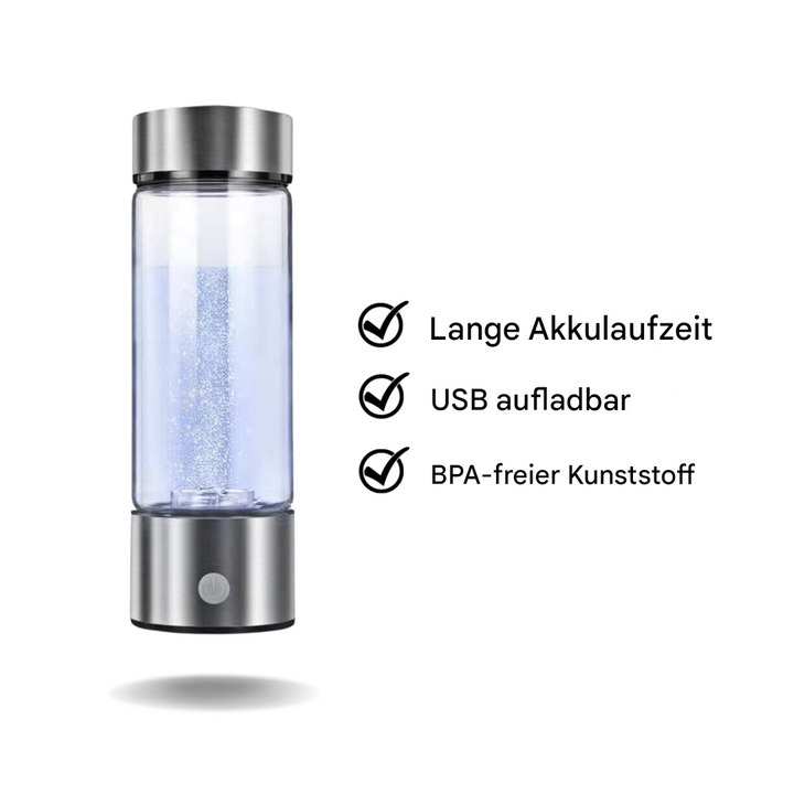 Wasserstoffflasche für antioxidatives Wasser, fördert Gesundheit & Vitalität bei Sport & im Büro.