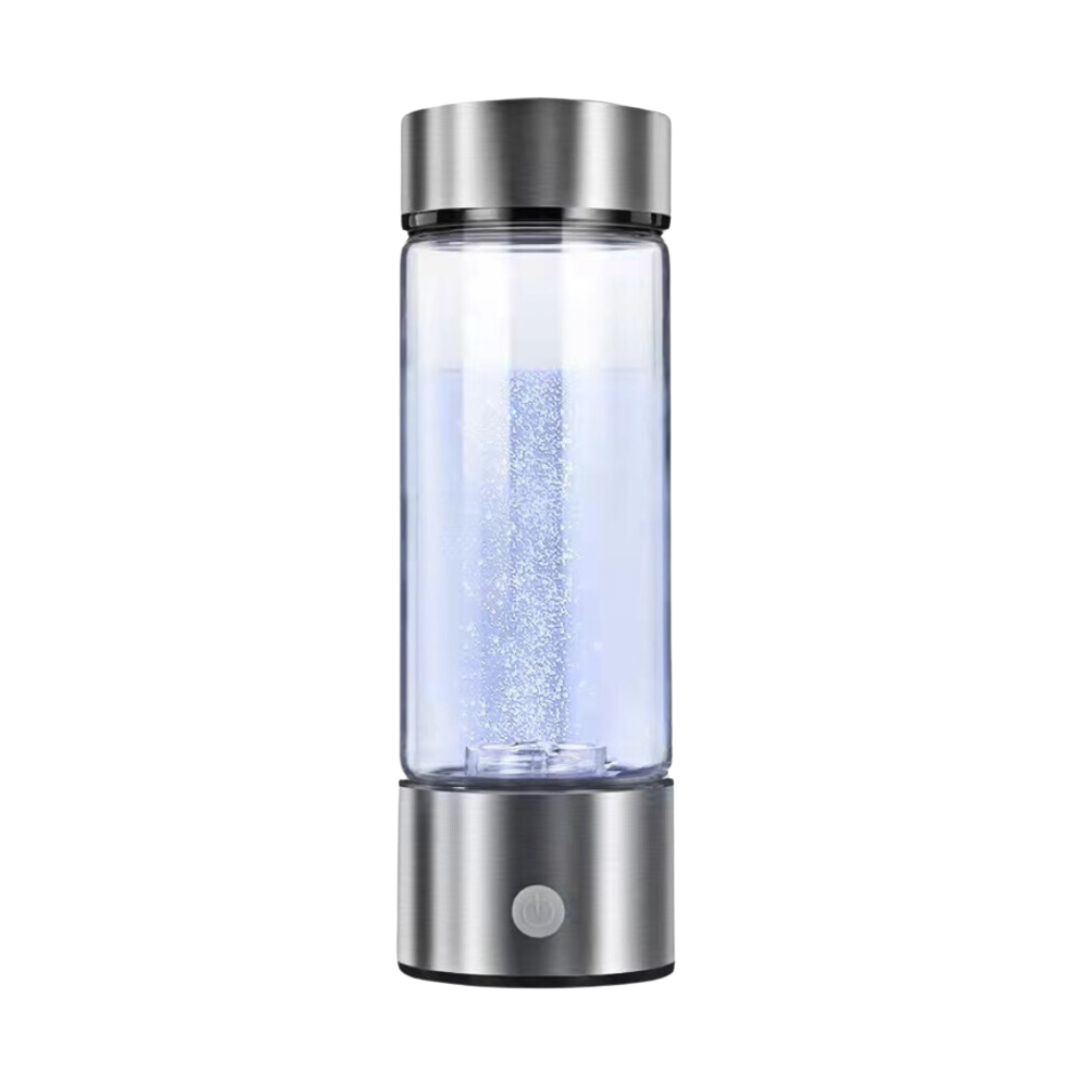 Unisex Wasserstoff-Wasserflasche aus Glas für aktives Wohlbefinden & Hydratation im Alltag.
