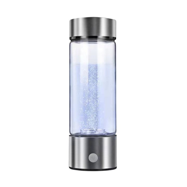 Unisex Wasserstoff-Wasserflasche aus Glas für aktives Wohlbefinden & Hydratation im Alltag.