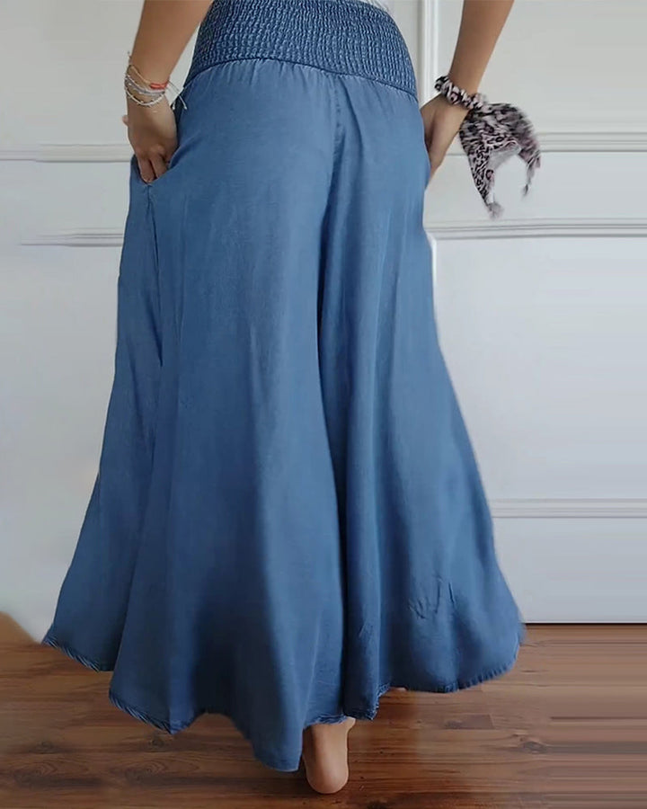 Bequeme Damen Sommerhose, weites fließendes Bein. Perfekt für Strand, Alltag oder entspannte Abende. Leicht & atmungsaktiv.