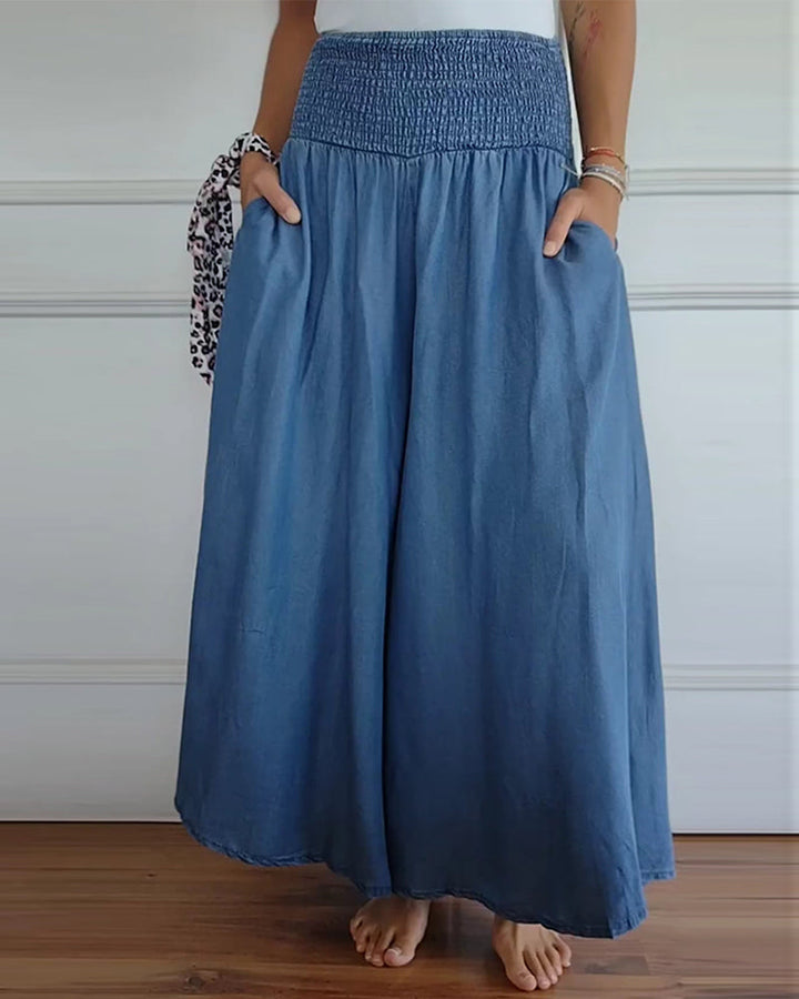 Damen weite Hose, fließend & ultra bequem für den Sommer. Perfekt für Freizeit & Urlaub, bietet hohen Komfort.