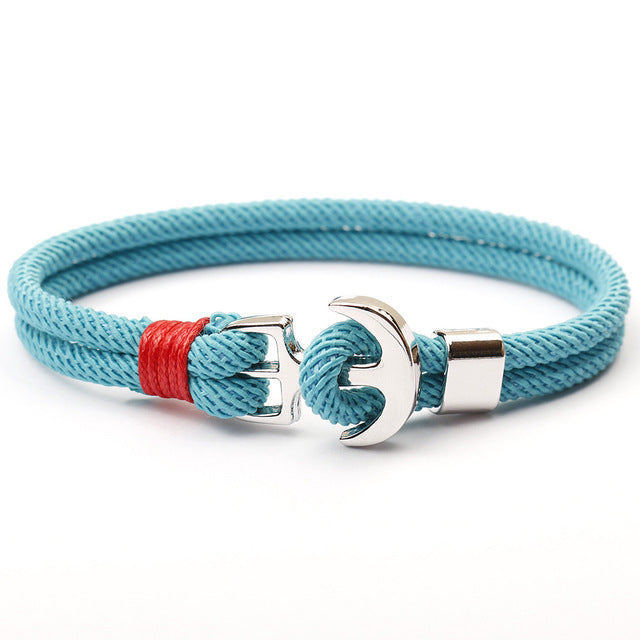 Trendiges Unisex-Armband mit Anker und geflochtenem Seil, Schmuck im maritimen Stil.