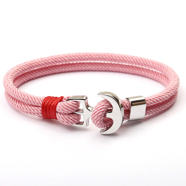Maritimes Ankerarmband aus Edelstahl, Unisex, Seilgeflecht, das den Geist des Ozeans einfängt.