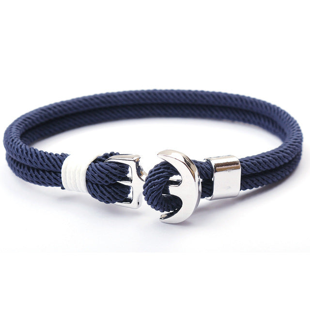Unisex-Armband mit Anker, maritimes Seil-Design, vielseitig kombinierbar, Strand-Look.