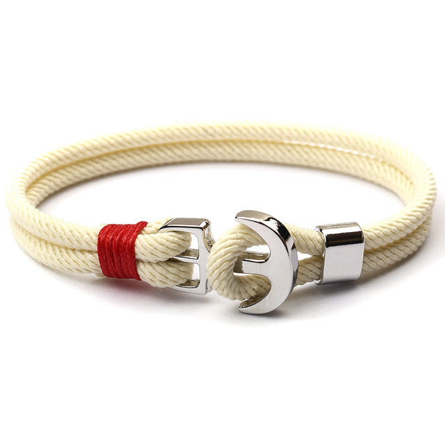 Edles Unisex-Ankerarmband aus Edelstahl und strapazierfähigem Seil, maritimes Accessoire.