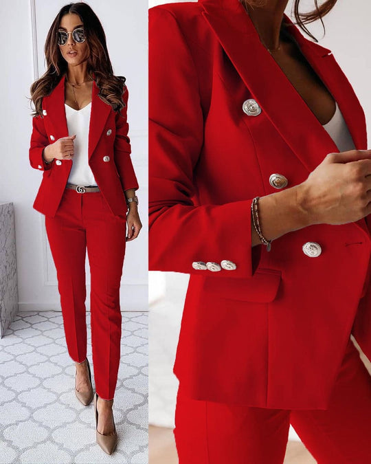 Damen Anzug Set: Elegante Herbst/Winter Business Mode. Perfektes Büro Outfit & stilvolle Kleidung für Frauen.