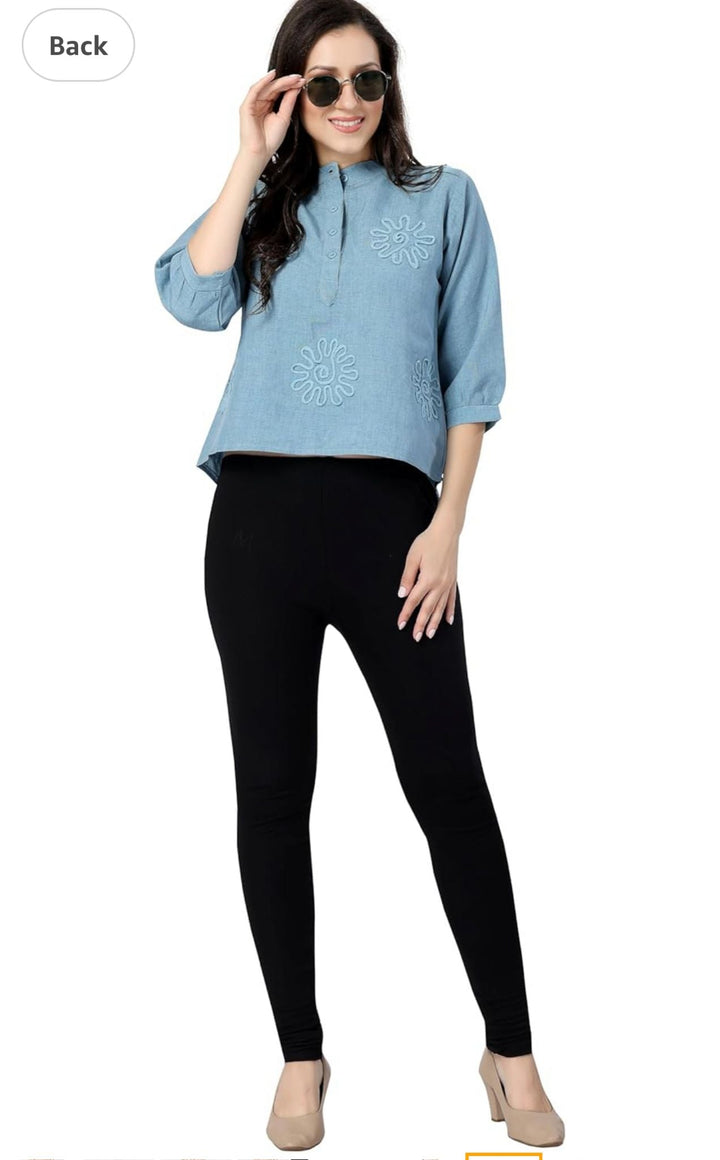 Eng anliegende, bequeme Churidar Leggings für Damen in Schwarz, ideal für jedes Outfit.
