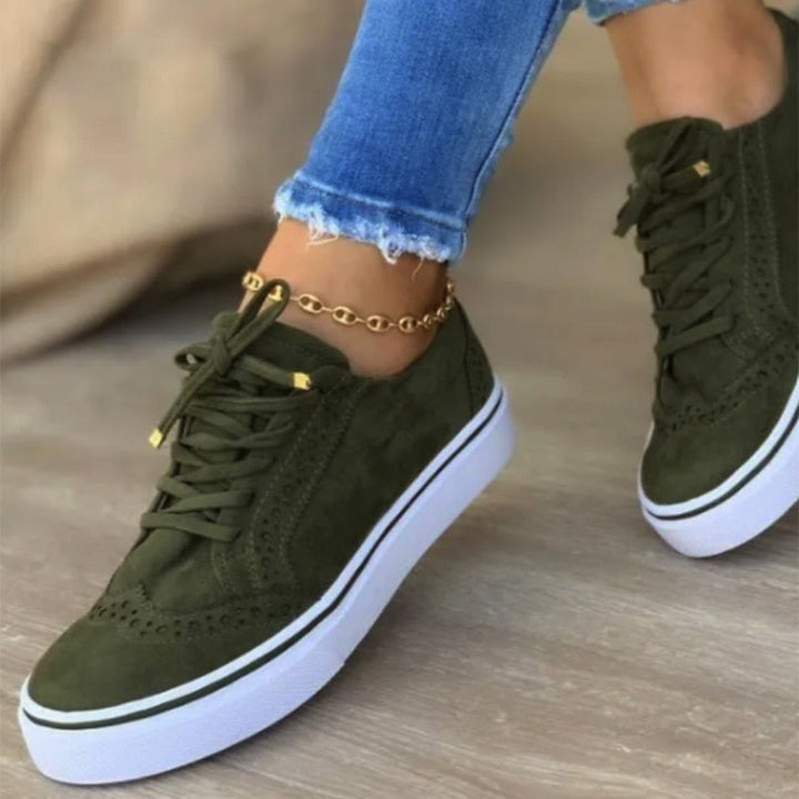 Bequeme Damen Plateau Schnürschuhe; ideale Freizeitschuhe für Frühling und Sommer mit trendigem Design.