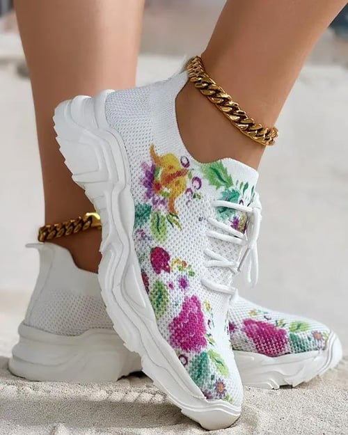 Damen Komfortschuhe: Orthopädie Sneaker mit Stütze für das Fußgewölbe und breiter Zehenbox.