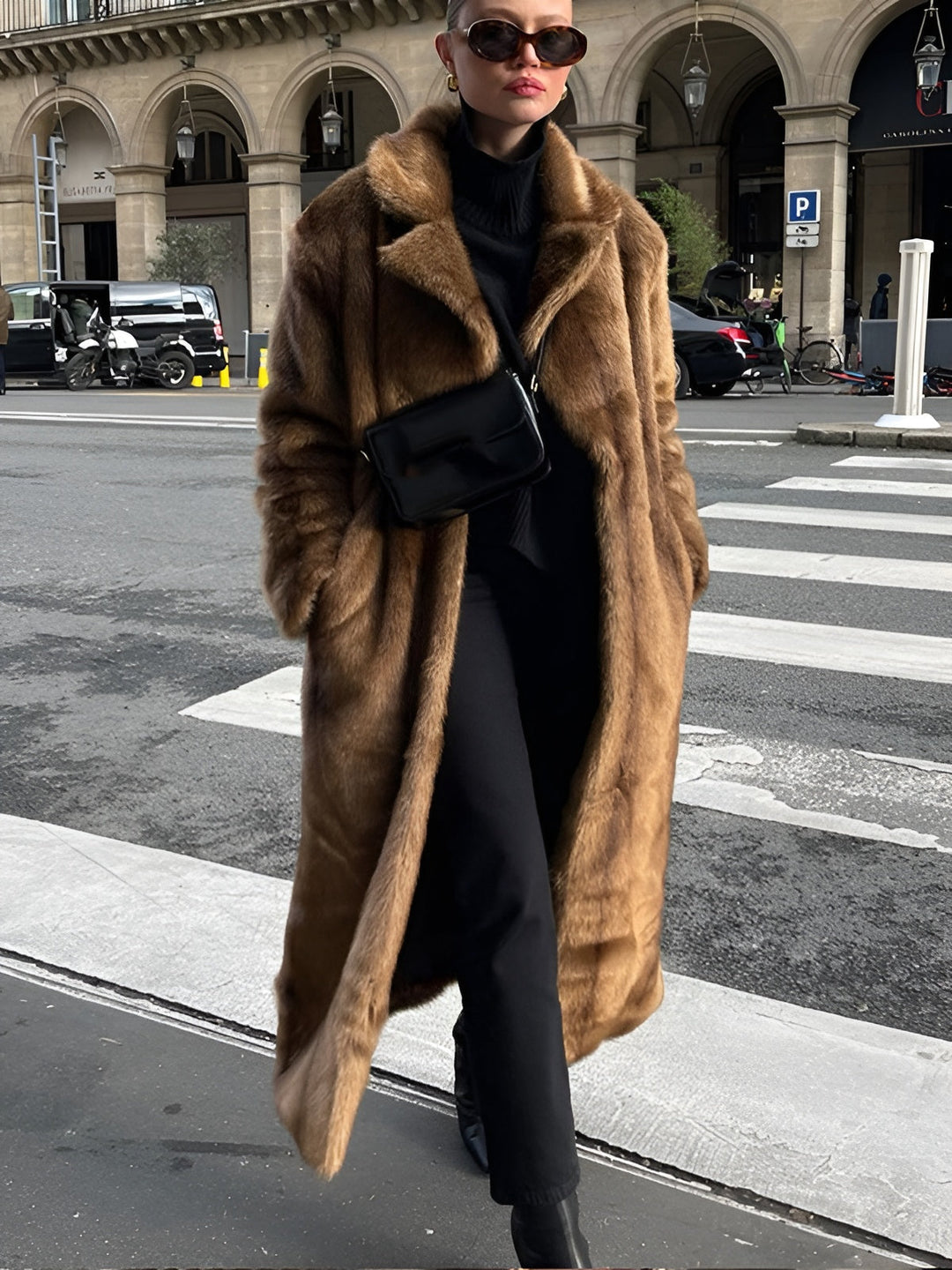 Warmer Damen-Luxusmantel, modische Winterjacke, lange Oberbekleidung für kalte Tage.