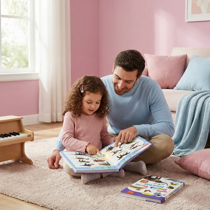 Sprechendes Englisch Lernbuch für Kinder: interaktives Lernspielzeug zur Sprachförderung.