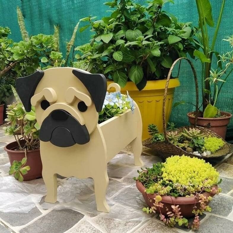 Blumentopf-Hund: Süßes Pflanzgefäß für kleine Pflanzen, tolle Innendeko.