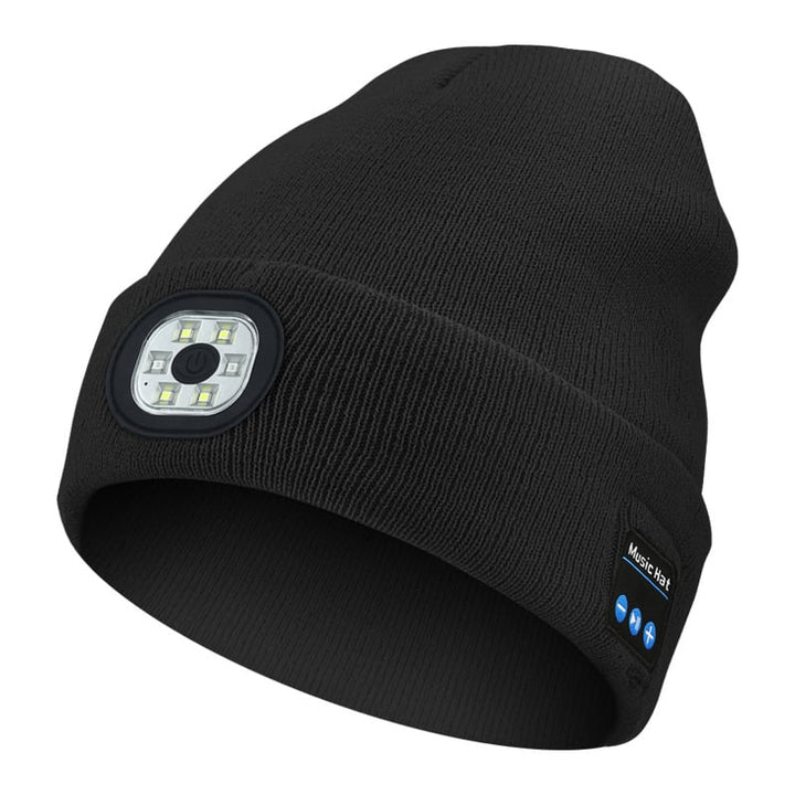 Komfortable Unisex Mütze mit LED-Licht & Stereo-Bluetooth-Kopfhörern für Sport & Freizeit in der Kälte.