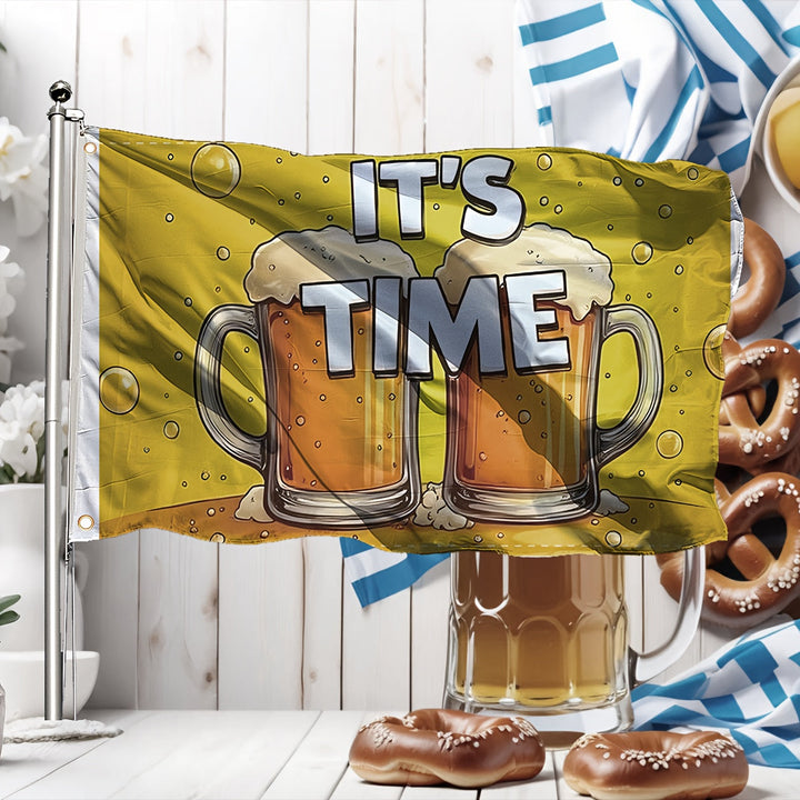 Große Oktoberfest Deko-Flagge "Prost" wetterfest. Perfekt für Bier Party & Festzelt Deko Bayern.