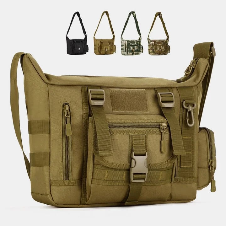 Praktische Herren Messenger Bag mit verstellbarem Riemen, Laptopfach & Organizerfunktion.