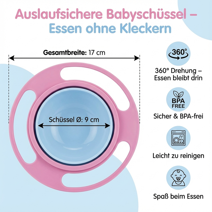 Praktisches Geschenk Baby: Auslaufsichere Babyschüssel für Kleinkinder, ideal zum Füttern lernen.