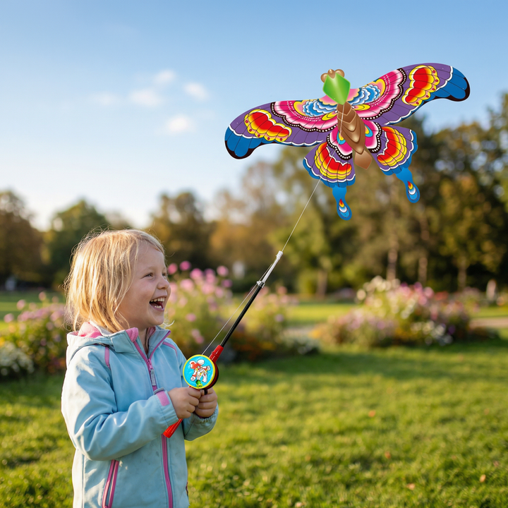 Entwicklungsspielzeug Flügel-Drachen für Kinder; ideal für Outdoor-Spaß & Förderung der Hand-Augen-Koordination.