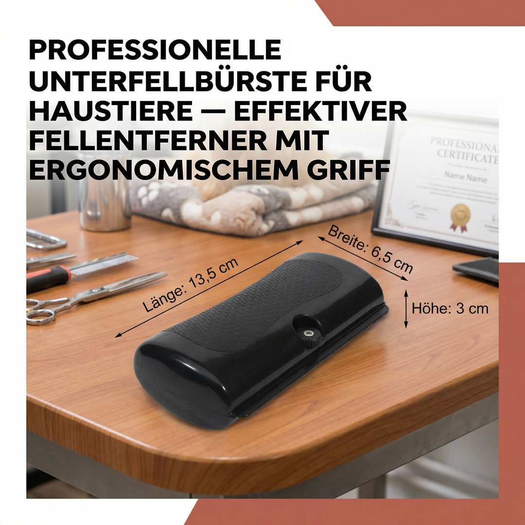 Komfortable Haustierbürste für einfache Unterfellpflege bei Hunden & Katzen. Sorgt für gesundes und glänzendes Fell.
