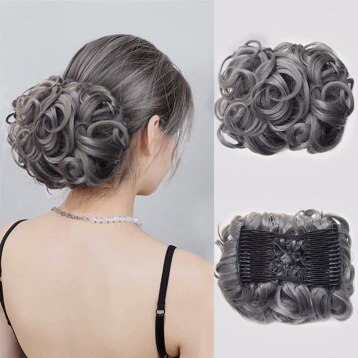 Synthetisches Dutt Haarteil mit Haarband für Damen, ideal für einen eleganten Pferdeschwanz.