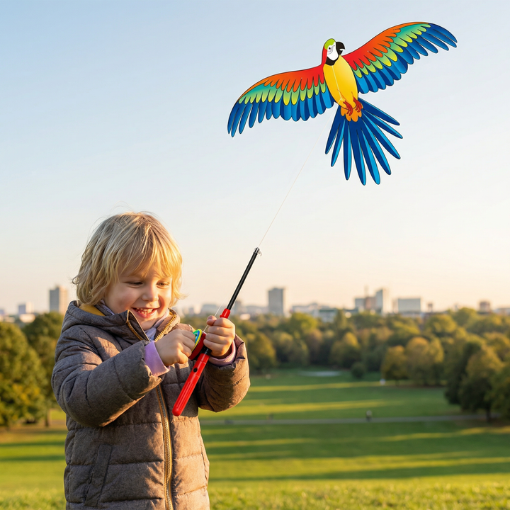 Aktives Spielen mit Flügel-Drachen; Kinder-Outdoor-Spielzeug verbessert Koordination, Motorik & Geschicklichkeit.