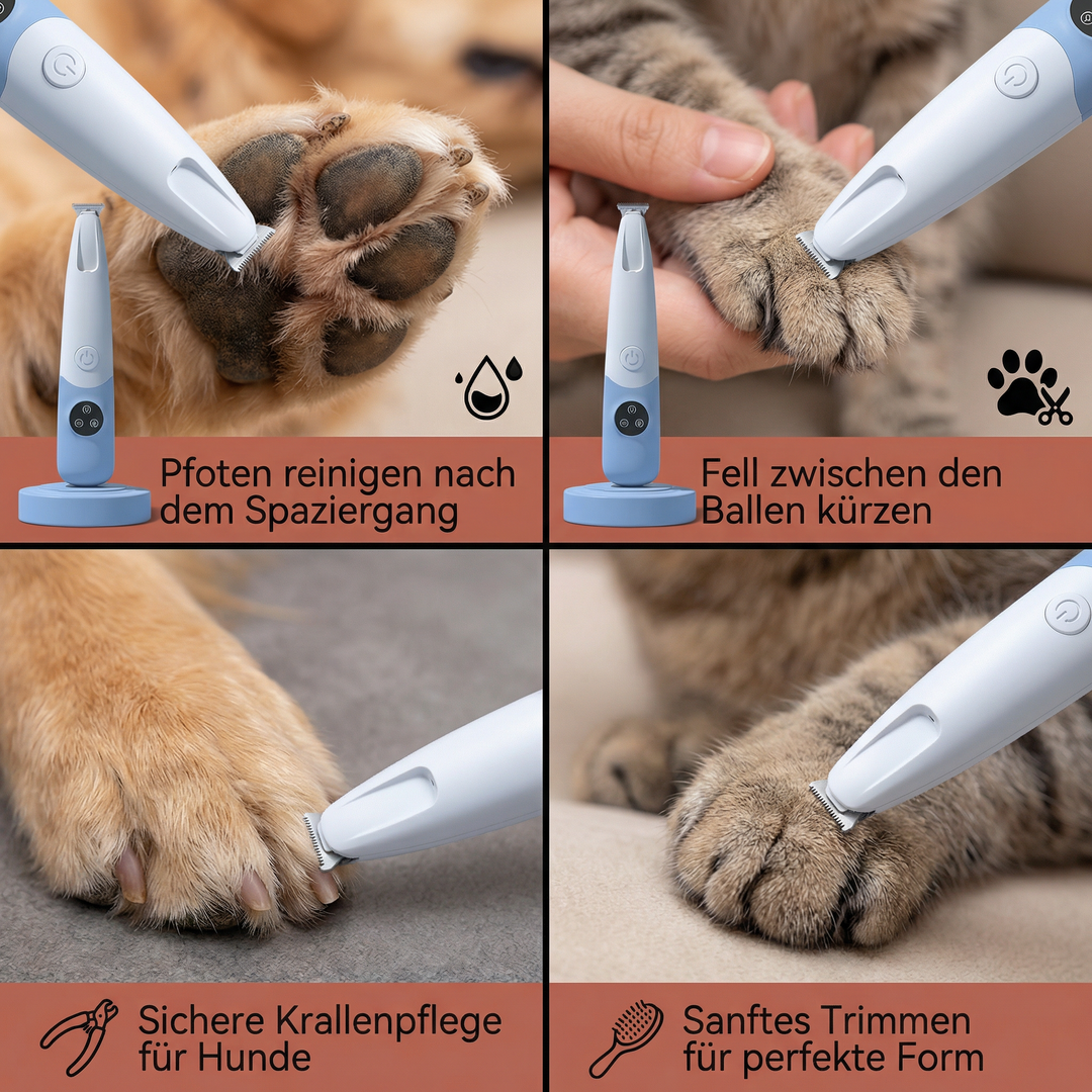 Präziser Scherkopf des kabellosen Pfotentrimmers. Ideal für feine Haare an Pfoten von Hunden & Katzen.