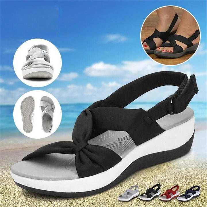 Stylische Damensandalen: leicht, anpassbar und mit orthopädischer Fußgewölbeunterstützung.