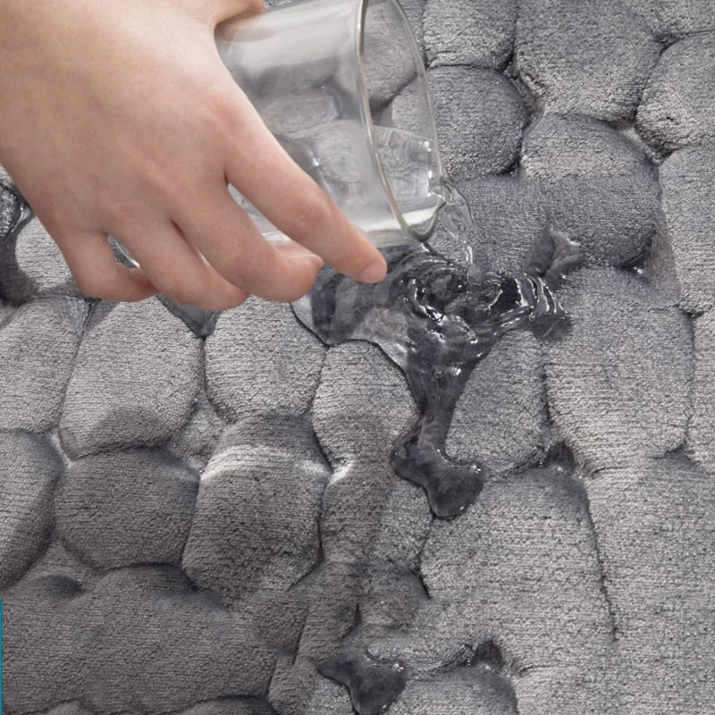 Pflegeleichte, waschbare Badematte mit 3D-Struktur. Ultraweich und rutschfest für langanhaltenden Komfort.