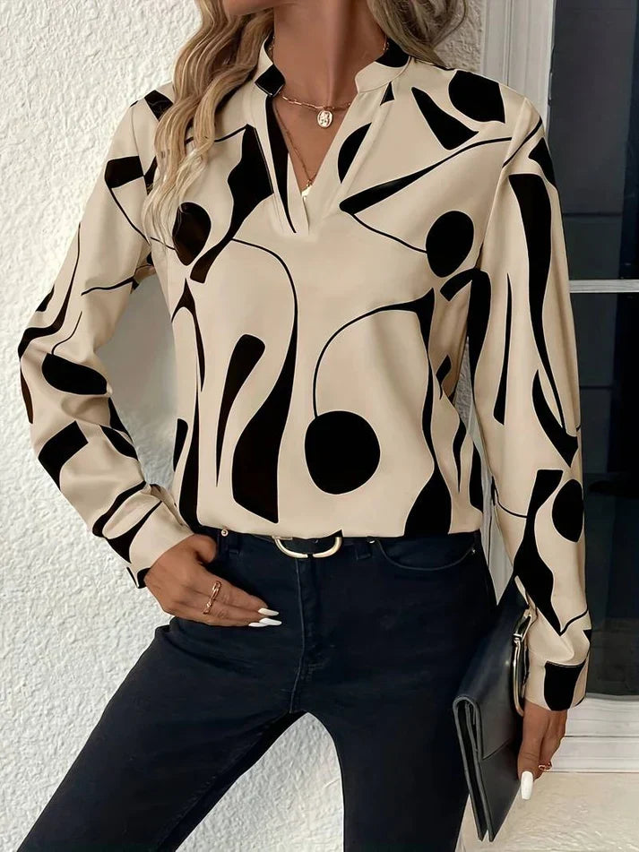 Elegante Damenbluse für Herbst & Frühling. Vielseitiges Oberteil, perfekt für Büro oder Freizeit. Stilvolle Damenbekleidung.