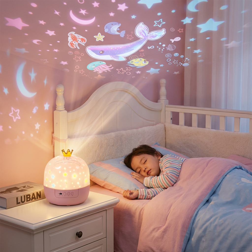 Kinder Nachtlicht Projektor: Sternenhimmel & beruhigendes LED-Licht für süße Träume im Kinderzimmer.