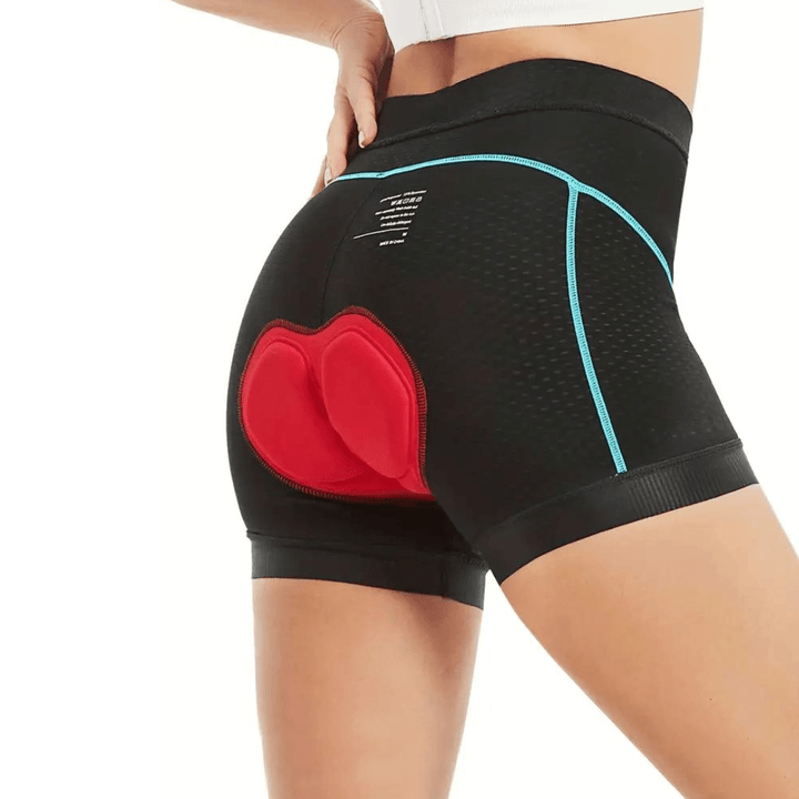Damen Radlerhose mit hochdichtem Gelpolster, designed für langanhaltenden Fahrkomfort. Kurze Fahrradhose.