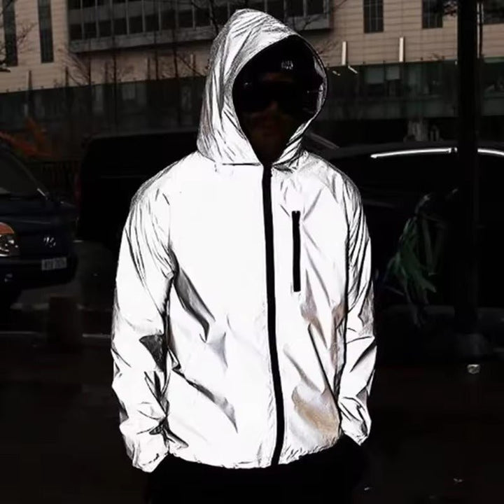 Herren reflektierende Outdoor-Jacke, wasserdicht & winddicht, ideal für Radfahren, Wandern & Pendeln.