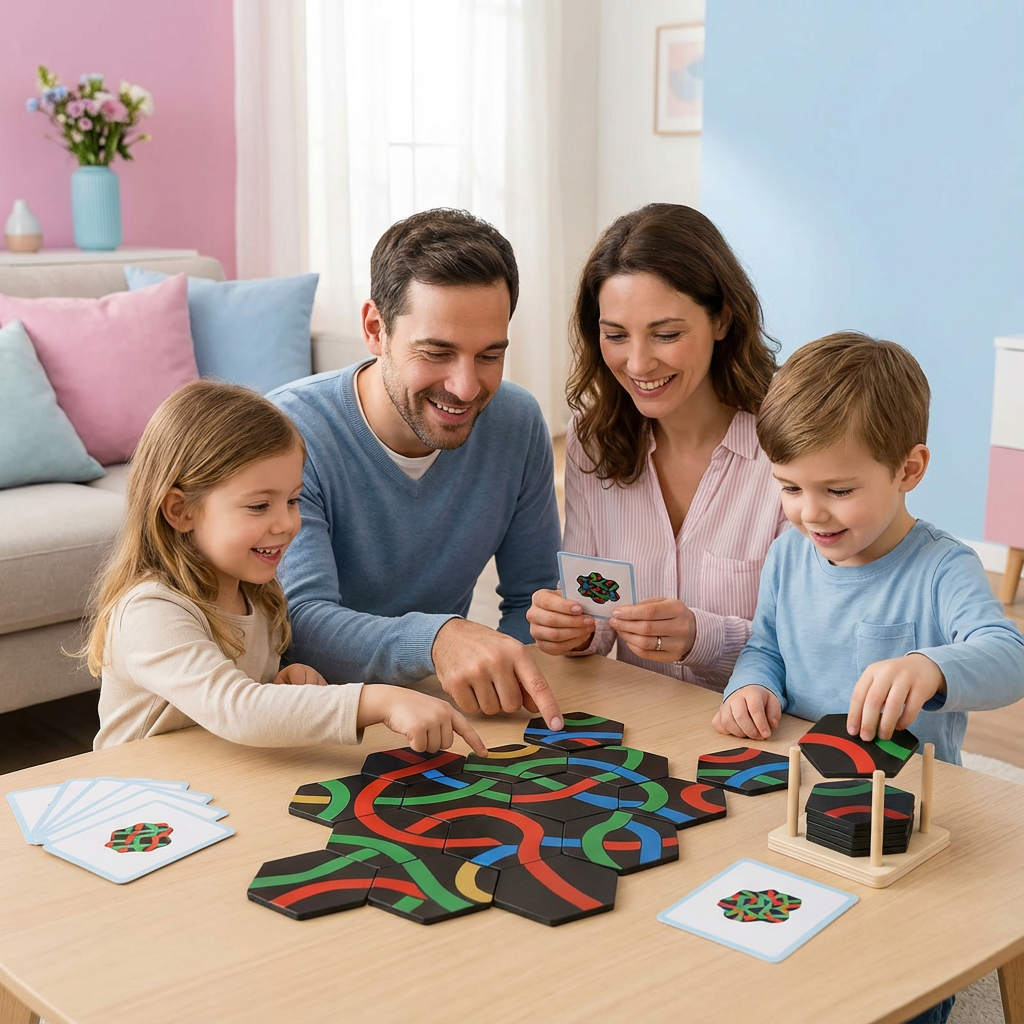 Pädagogisches PfadPuzzle für Kinder, Lernspiel & Familienspiel zur Motorikförderung.