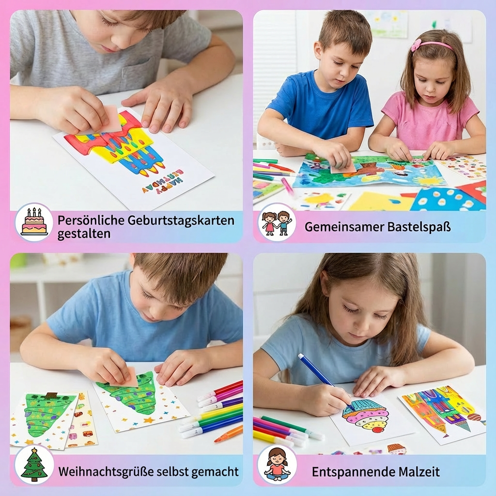 Geschenkidee: Kreatives Regenbogen Schmierkunst Set. Stundenlanger Malspaß & einzigartige Kunst für Kinder.