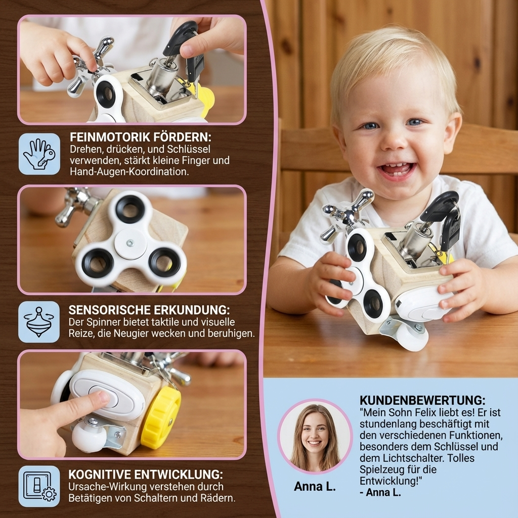 Hochwertiger Holzspielzeug Lernwürfel für Kinder, langlebig & sicher, perfekt für kleine Entdecker.