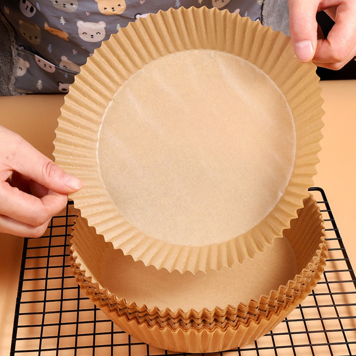 Airfryer Backpapier-Einlagen, ölfest & hitzebeständig, ideal für Kochen & Backen ohne Anhaften.