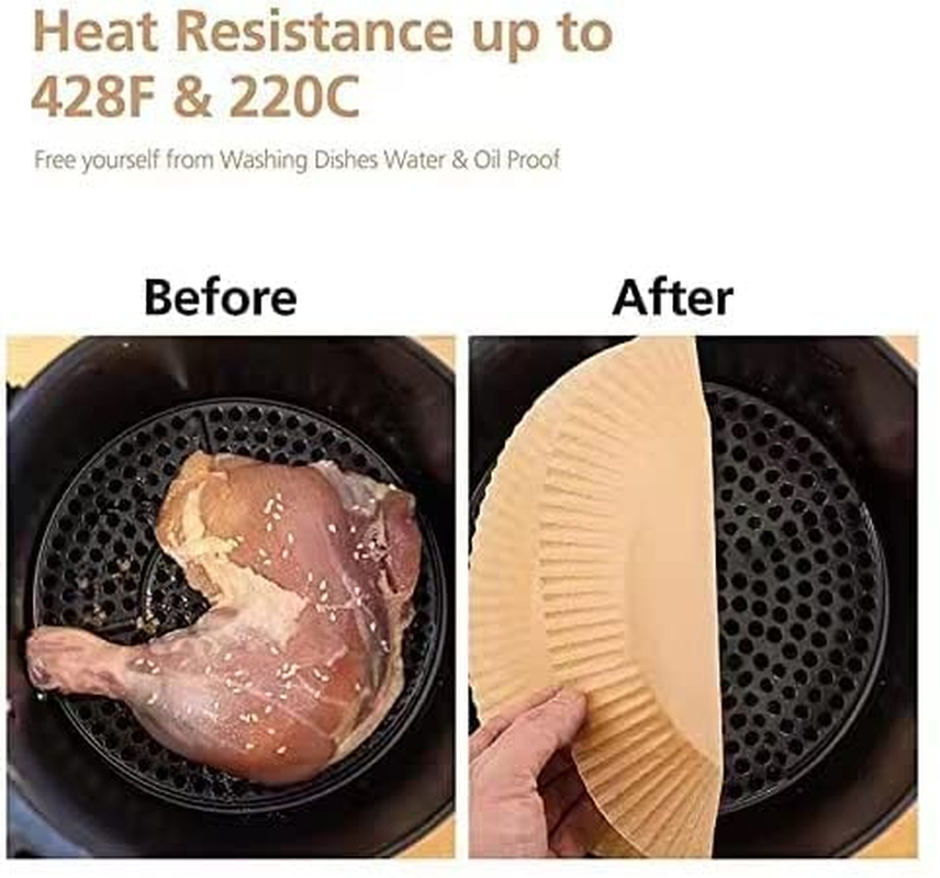 Vielseitige Backpapier-Einlagen für Airfryer, Fritteuse & Mikrowelle, für hygienisches Kochen.