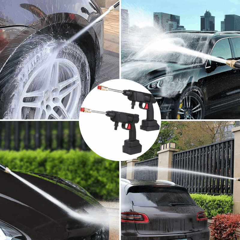 Tragbarer Akku-Waschgerät, ideal für schnelle Reinigung von Fahrrädern, Werkzeugen und Gartenmöbeln.