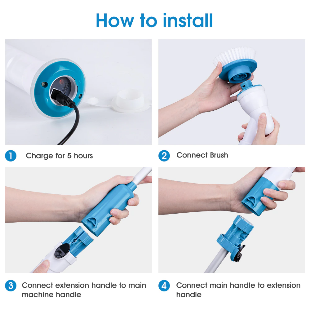 Ergonomische Akku-Reinigungsbürste liegt gut in der Hand für präzise Reinigung.