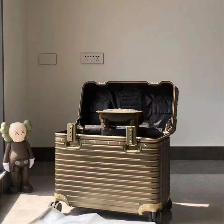 Widerstandsfähiger Aluminium-Magnesium Hartschalen-Trolley für alle Reisen, mit TSA-Sicherheitsschloss.