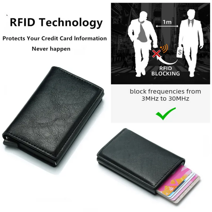 Funktionales Herren Portemonnaie aus Aluminium, RFID-geschützt, optimal für Stadt & Business.