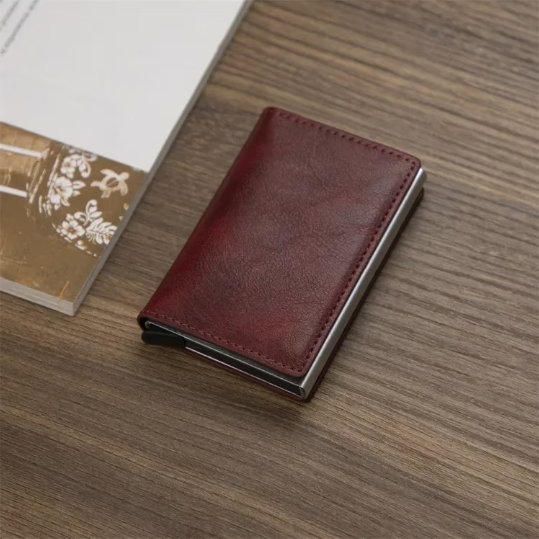 Herren Aluminium Geldbörse, RFID-Abschirmung, hält Bargeld & Kreditkarten sicher.