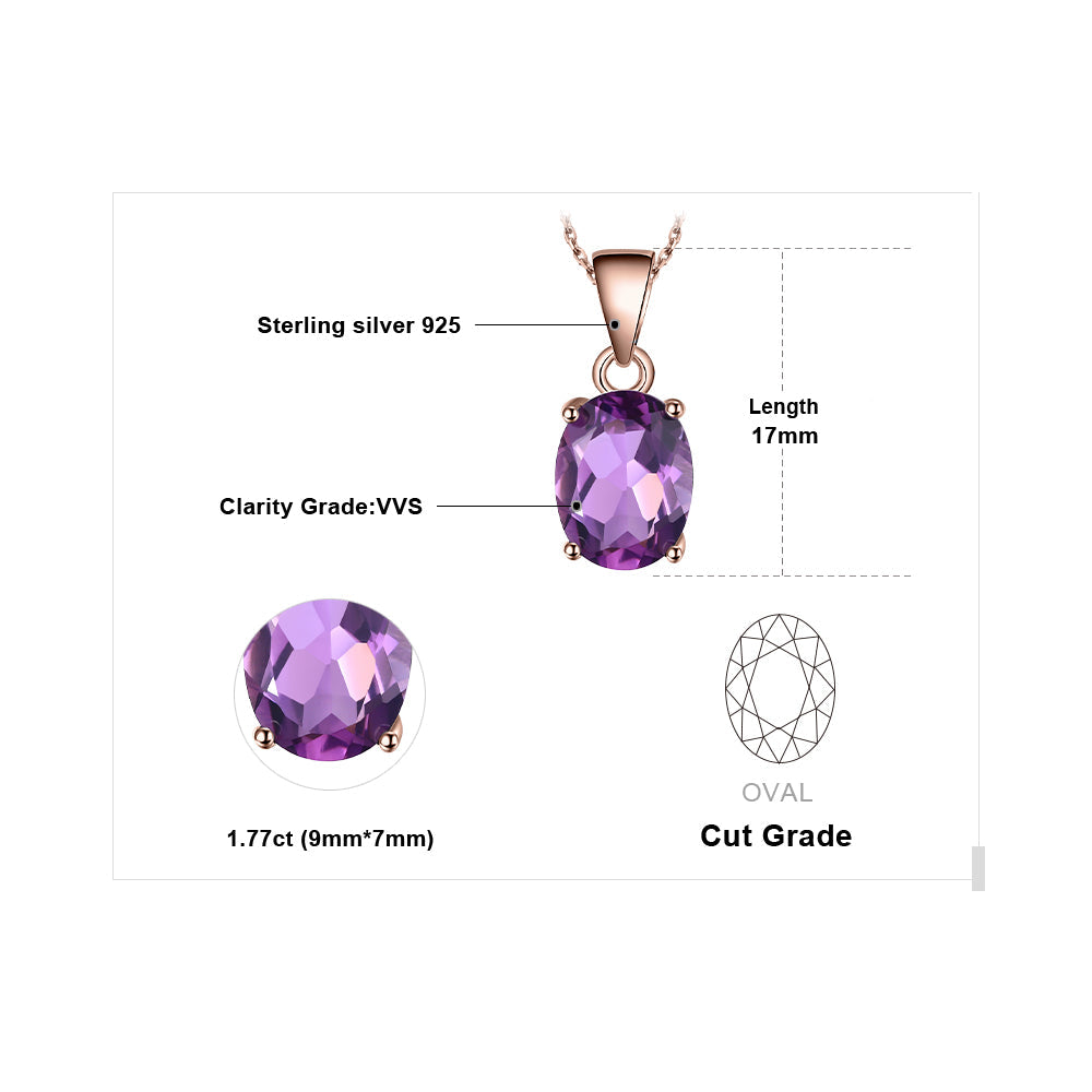 Damen-Anhänger mit facettiertem Amethyst, oval, aus Gelbgold. Elegantes Geschenk.