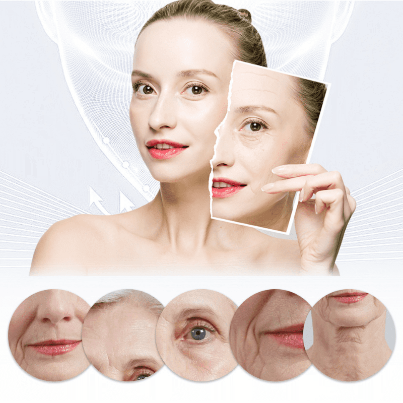 Hautstraffende Gesichtsmaske mit Kollagen & Hyaluronsäure. Anti-Aging Pflege für Damen, glättet Falten sichtbar.