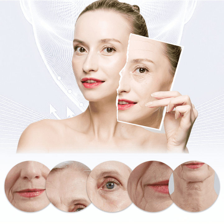 Hautstraffende Gesichtsmaske mit Kollagen & Hyaluronsäure. Anti-Aging Pflege für Damen, glättet Falten sichtbar.