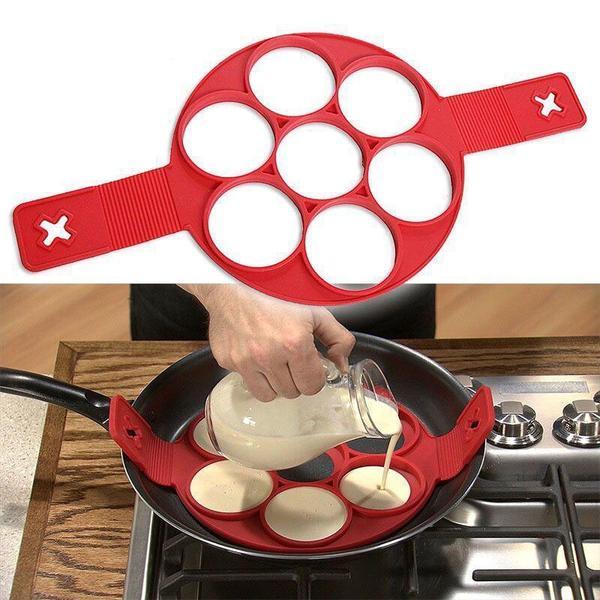Flexible Antihaft-Silikonform für Pfannkuchen, Eier und mehr. Garantiert einfaches Wenden in der Küche.