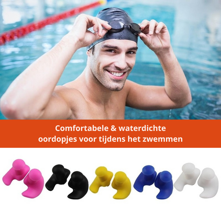 Set AquaGuard Schwimm-Ohrstöpsel in praktischer Reisebox. Komfortabler Ohrschutz für Pool & Strand.