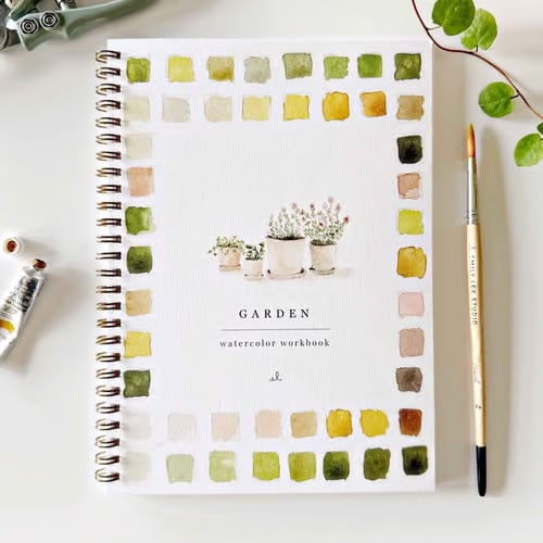 Entspannendes Aquarell Workbook, ideal für Anfänger, die ihre Kreativität beim Malen entfalten wollen.