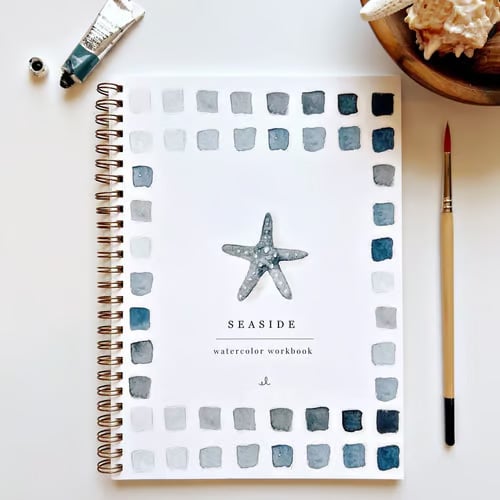 Detailliertes Aquarell Workbook für Anfänger, lehrt Maltechniken Schritt für Schritt. Ideal zum Lernen.