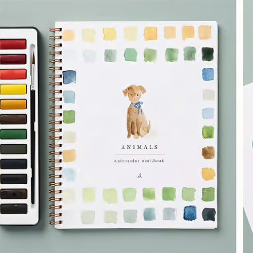 Hochwertiges Aquarell Zeichenbuch für Anfänger, macht den Einstieg ins Malen einfach und entspannend.