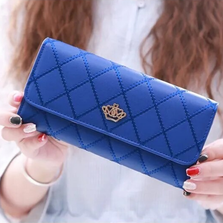 Geschenkidee: Stilvolle Unisex Argyle Geldbörse mit Kronen-Motiv, praktisch und elegant.